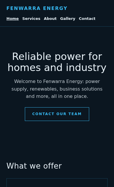 Fenwarra Energy concept website