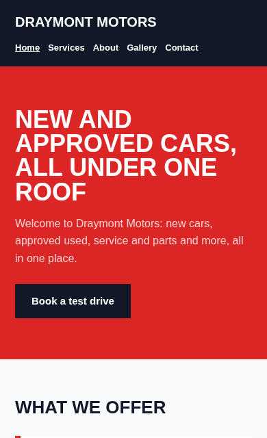 Draymont Motors concept website