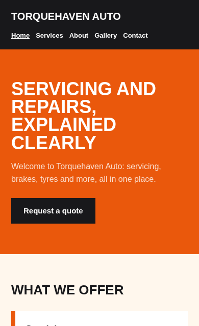 Torquehaven Auto concept website